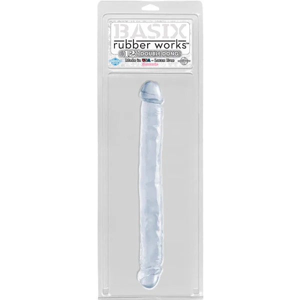 Basix Rubber Works 12" Double Dong Clear