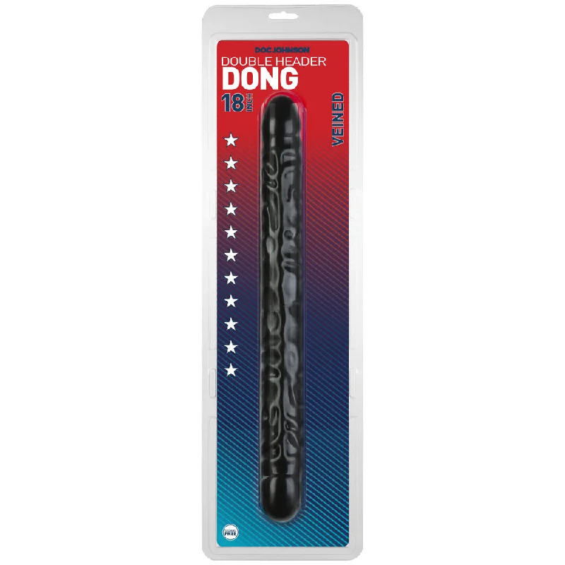 Double Header Dong - 18" - Veined Black