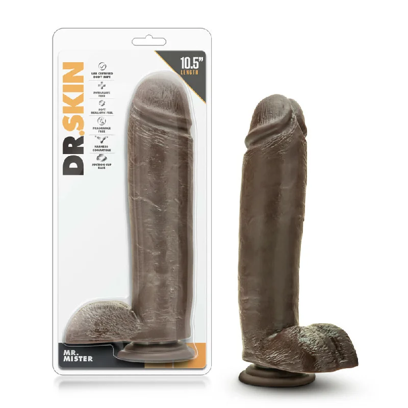 Dr. Skin Mr. Mister 10.5" Dildo with Suction Chocolate