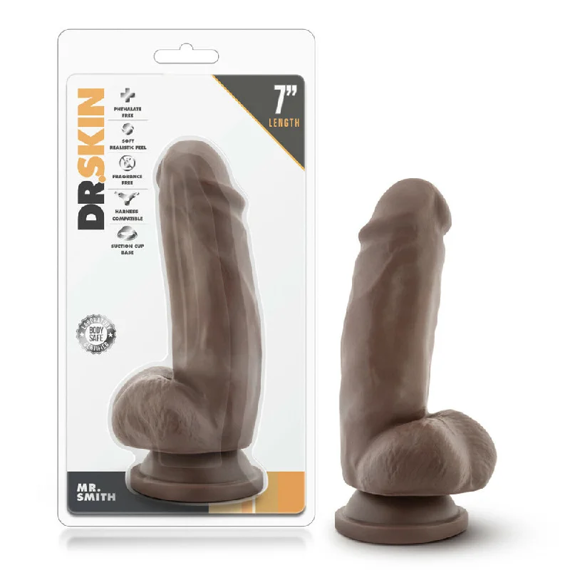 Dr. Skin Mr. Smith 7" Dildo With Suction Cup Chocolate