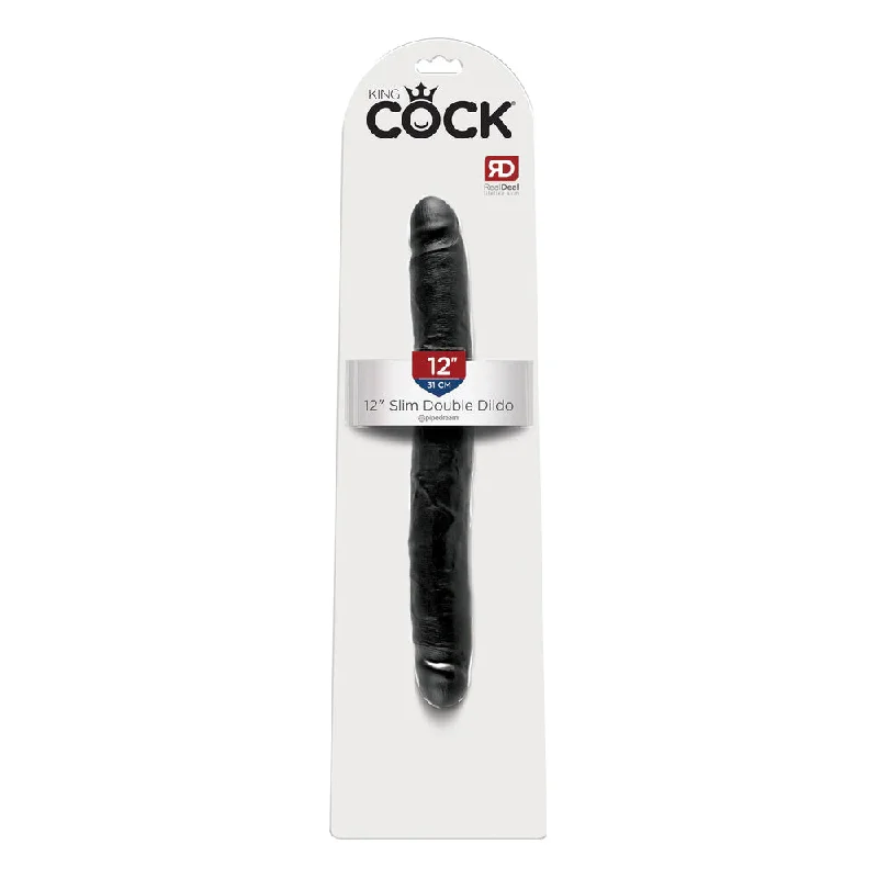 King Cock 12" Slim Double Dildo Black