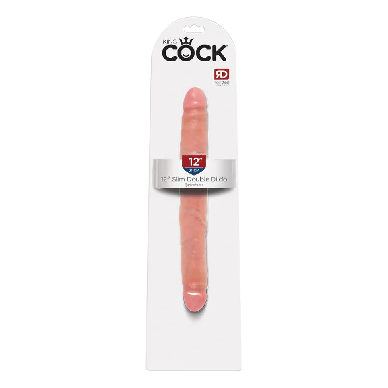 King Cock 12" Slim Double Dildo Flesh