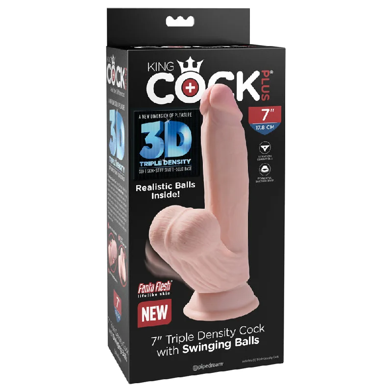 King Cock Plus 7" Triple Density Cock With Swinging Balls