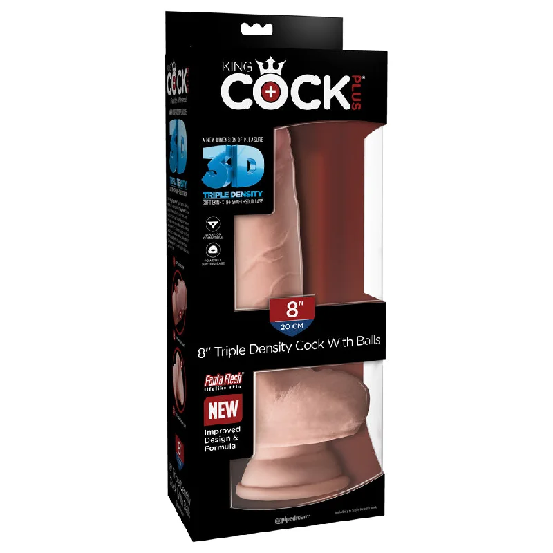 King Cock Plus 8" Triple Density Fat Cock With Balls