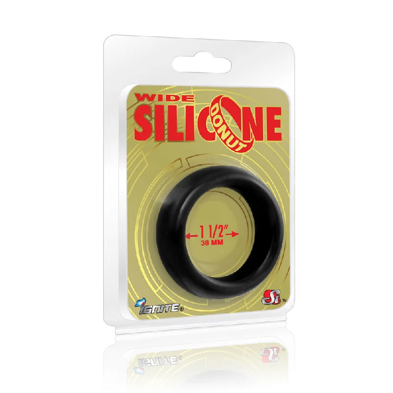 Wide Silicone Donut-Black 1.5"