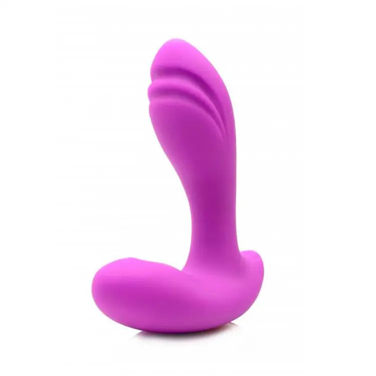 4.25-inch Silicone Purple Rechargeable G-spot Stimulator with Moving Beads