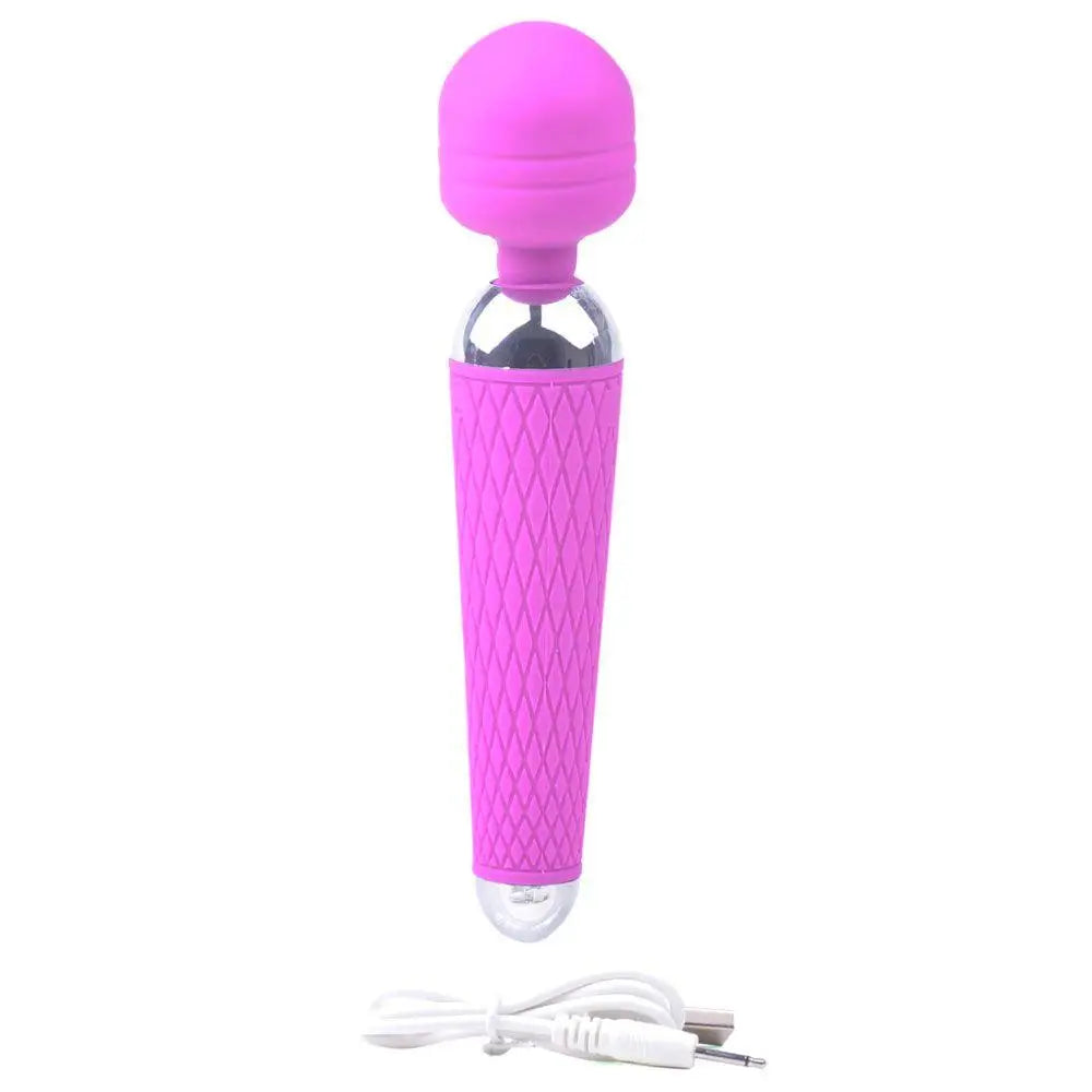 7.5-inch Silicone Purple 10 Speed Rechargeable Magic Wand Vibrator