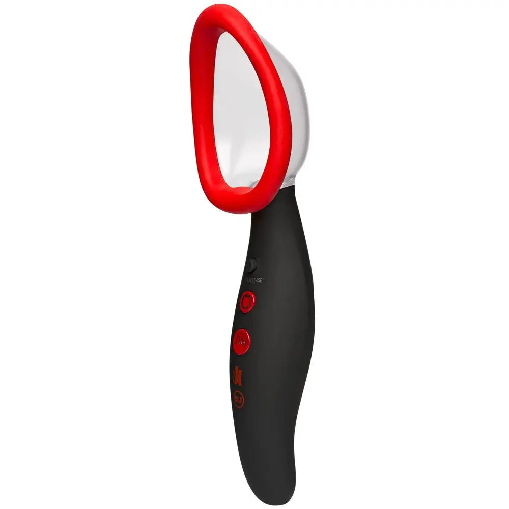 Kink Black and Red Rechargeable Vibrating Pussy Pump