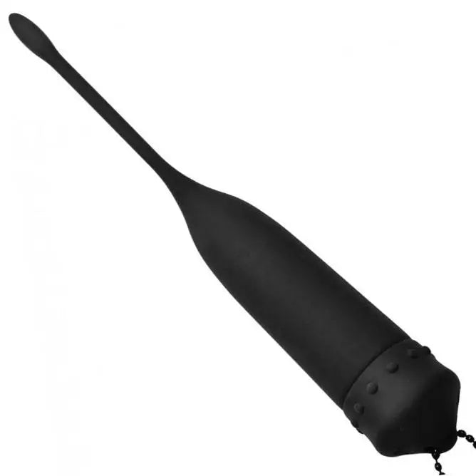 Master Series Silicone Black Bendable Vibrating Urethral Sound