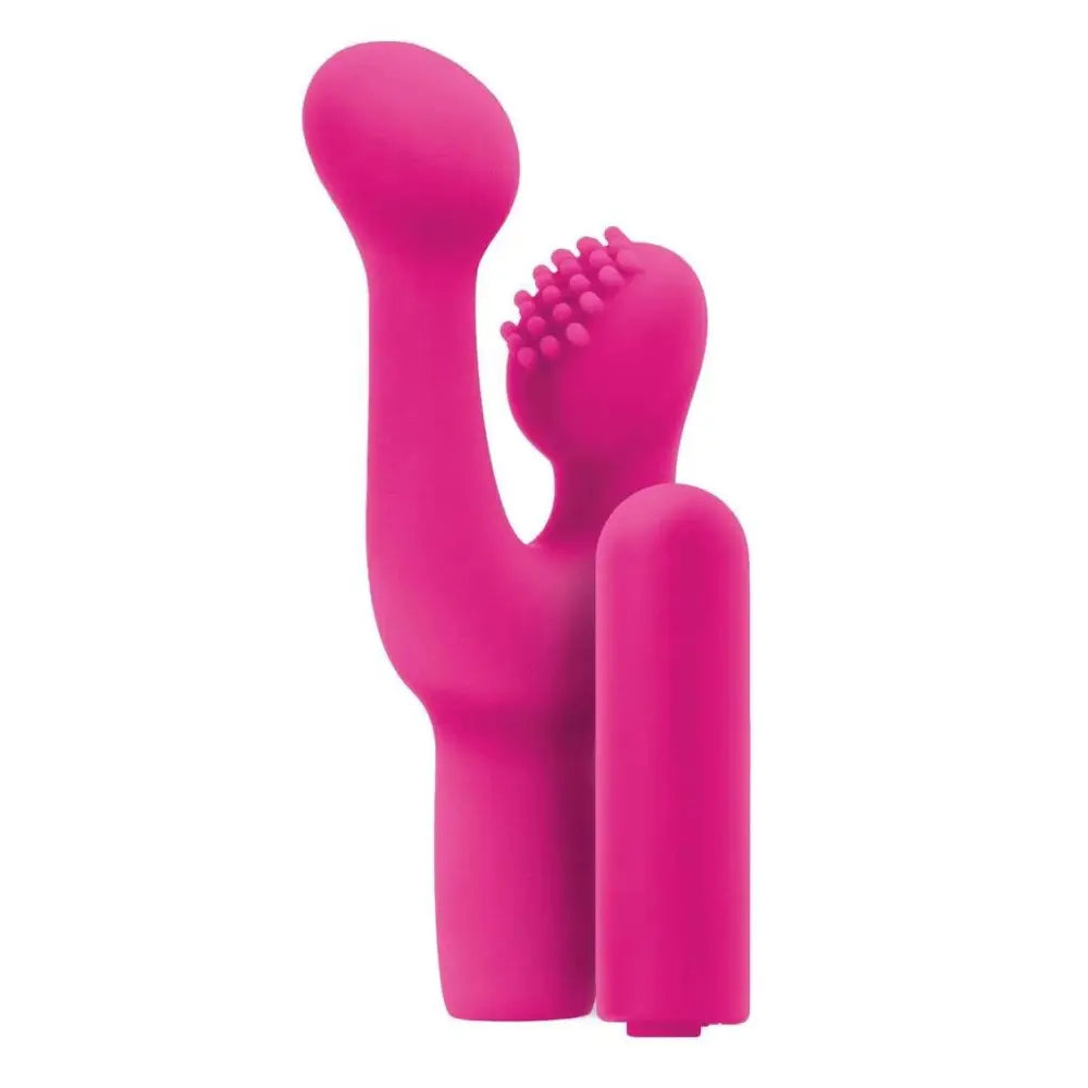 Ns Novelties Silicone Pink Rechargeable Finger Vibrator with Clitor Stim