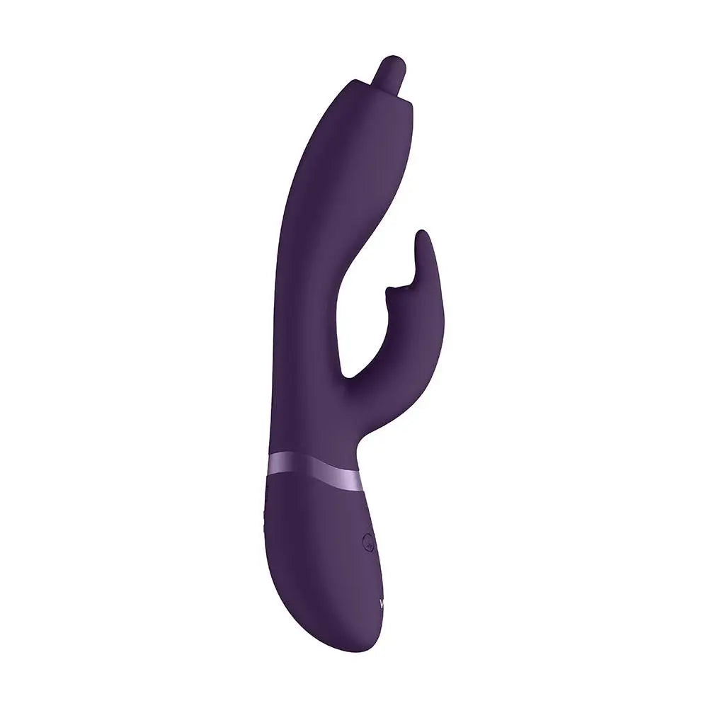 Ouch Silicone Purple Rechargeable Rotating Rabbit Vibrator with 3-motors