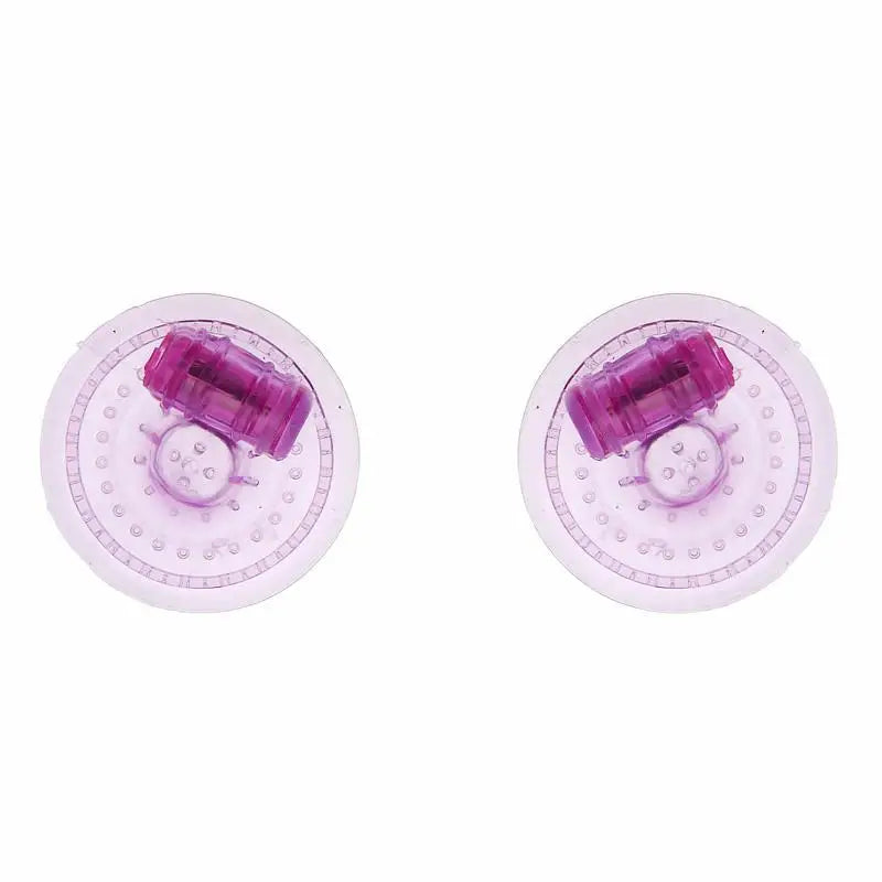 Purple Bendable Set of 2 Vibrating Nipple Pads with Inner Texture