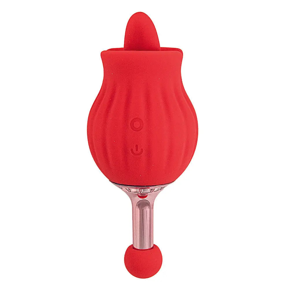 Red Rechargeable Dual Massager Clit-tastic Rose Sex Toy