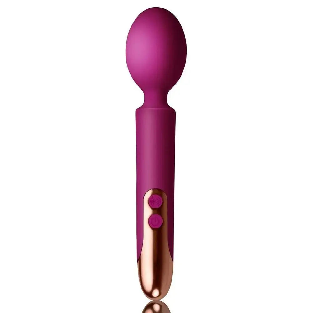 Rocks off Silicone Purple Rechargeable Wand Vibrator with 10-functions