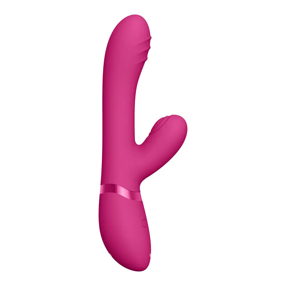 Shots Silicone Pink Rechargeable Rabbit Vibrator with Triple Actions