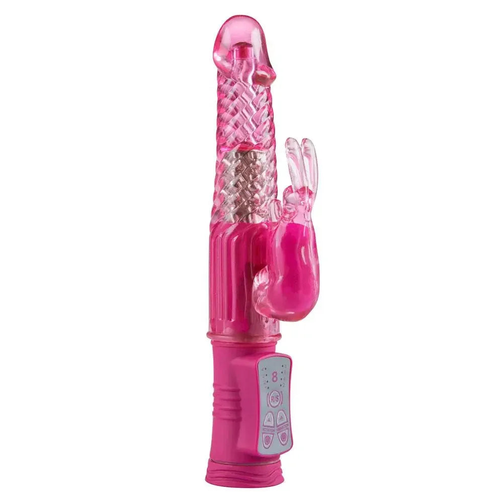 Toy Joy Pink Rechargeable Rabbit Vibrator with Metal Beads