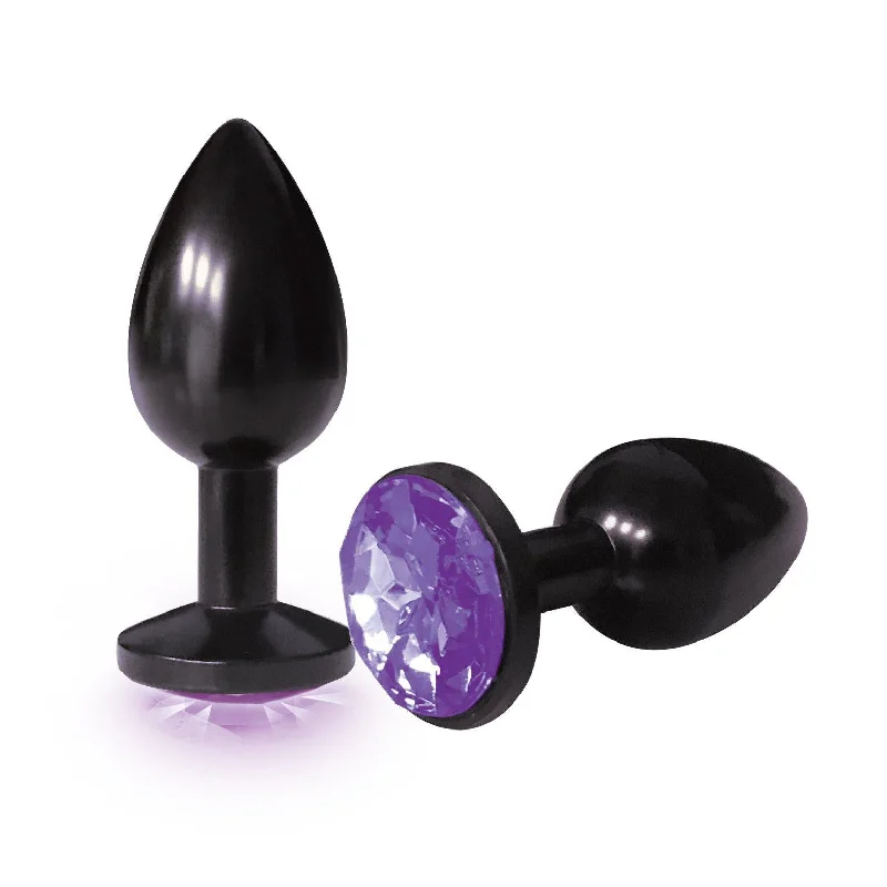 The 9's the Silver Starter Anodized Bejeweled Stainless Steel Plug - Violet