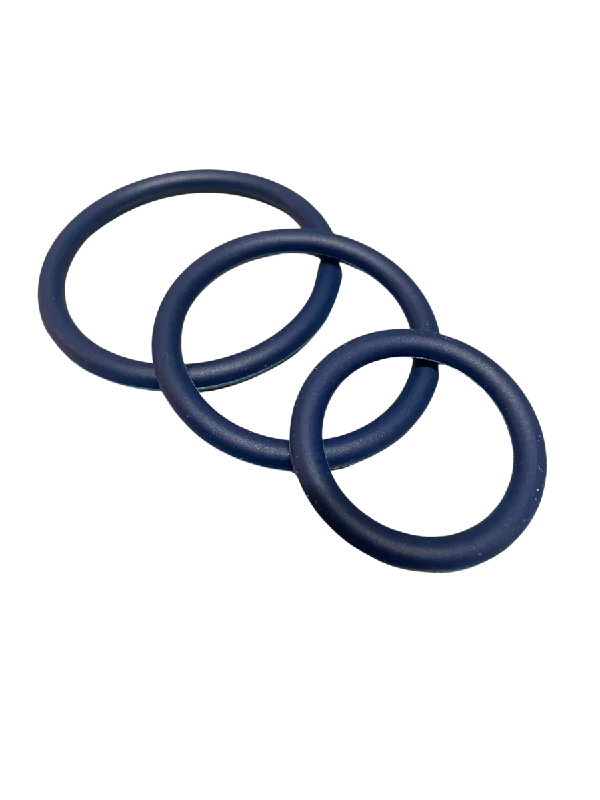 ruff GEAR Silicone Cock Ring 3 Pack Space Blue