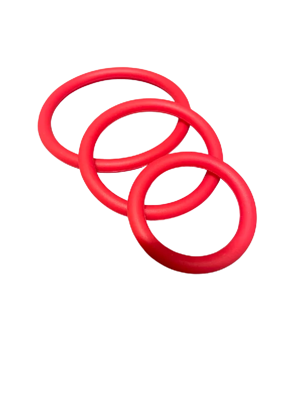 ruff GEAR Silicone Cock Ring 3 Pack Red