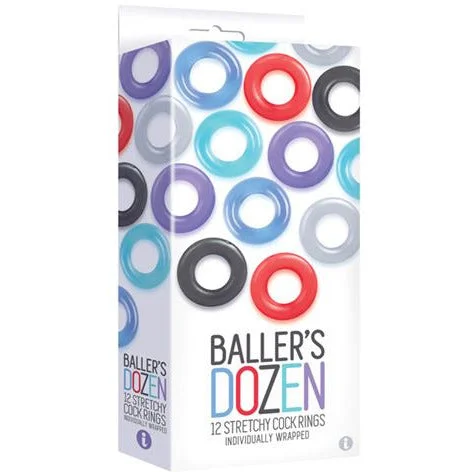 Ballers Dozen Smooth Cock Ring 12pk by Icon