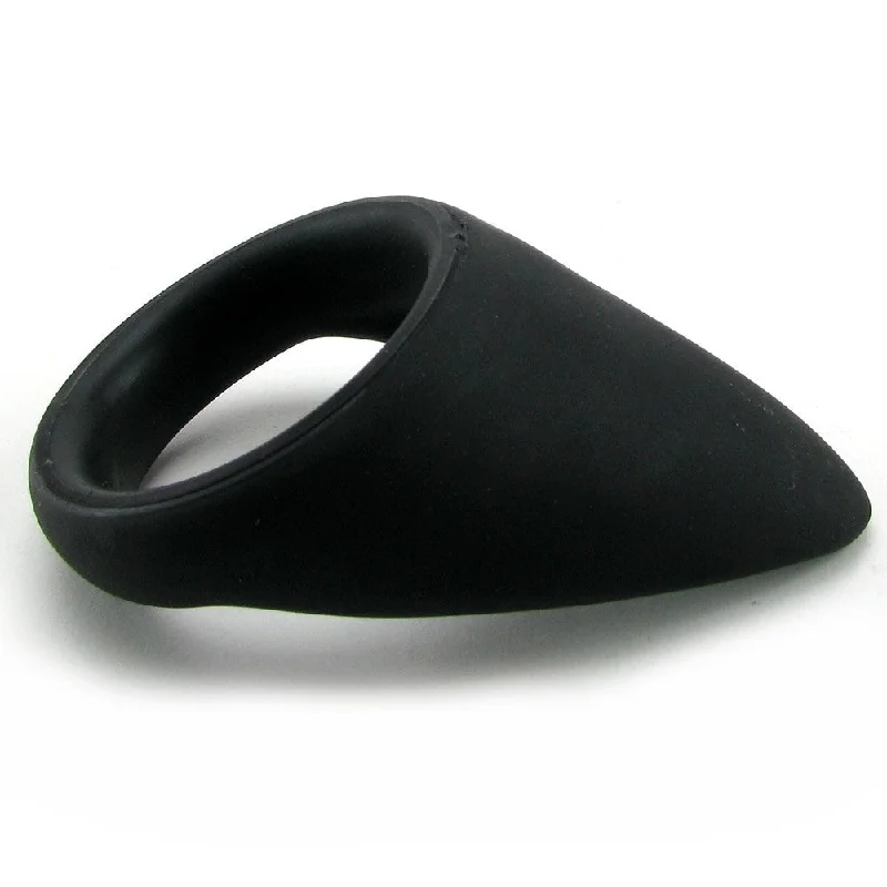 Black Teardrop Silicone Cock Ring