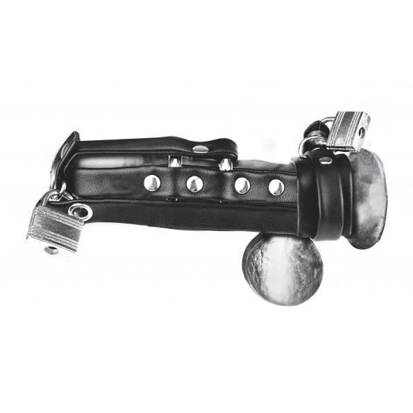 Gimp Locking Chastity Sheath with Double Metal Cock Ring by C&B Gear