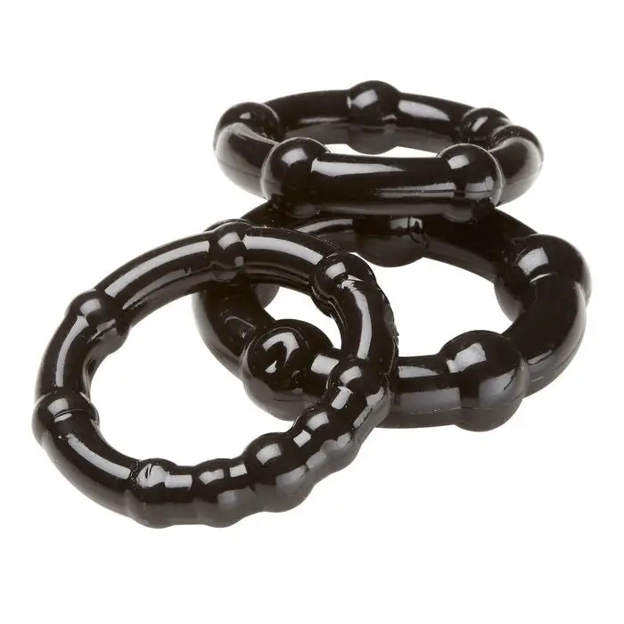 Cloud 9 Cockring Combo Beaded Black