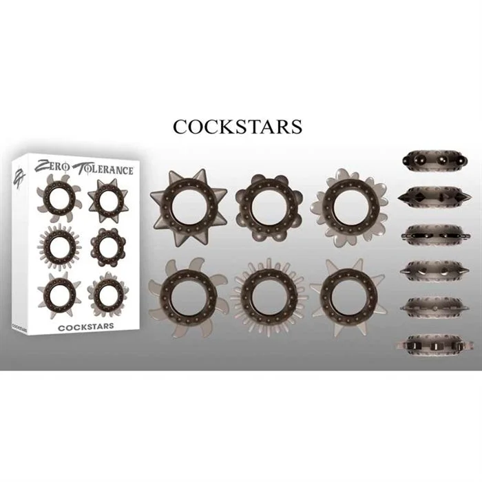 Cockstars Cock Rings 6pk by Zero Tolerance