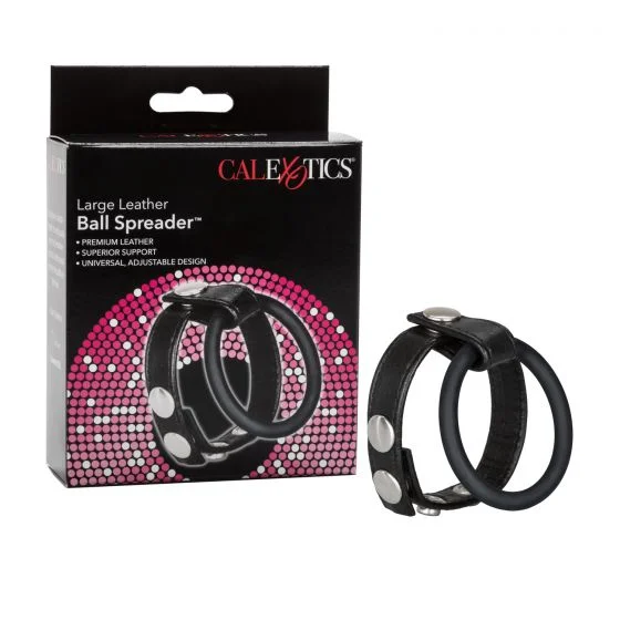 Large Leather Ball Spreader Cock Ring by Cal Exotics