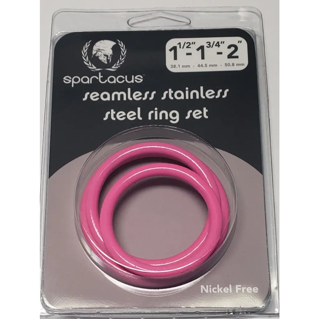 Pink Stainless Steel C-ring Set - 1.5 1.75" 2" "