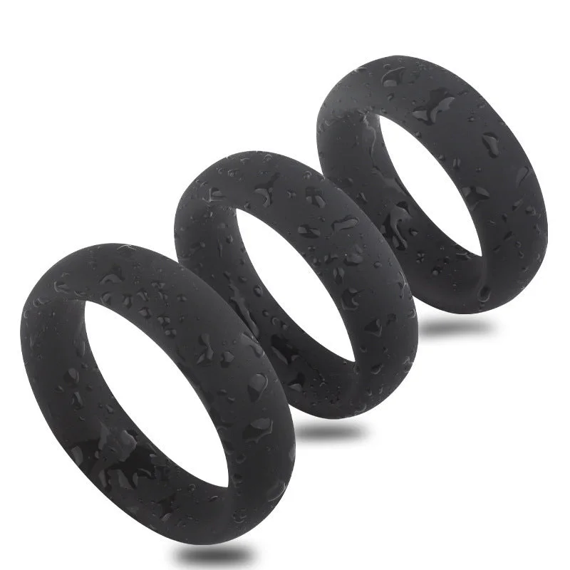 ruff GEAR Silicone Thick Cock Ring Set 3 Pack Black