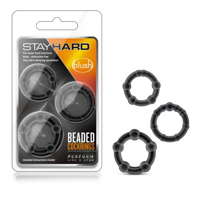 Stay Hard Beaded Cock Rings 3pk by Blush Novelties